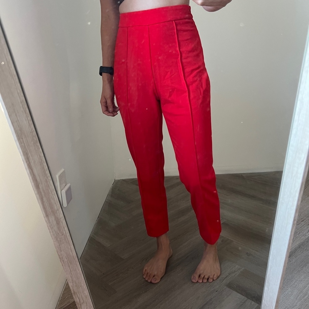 SHEIN Vibrant Red Cropped Pants